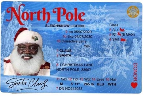 Santa claus driver license - santa,